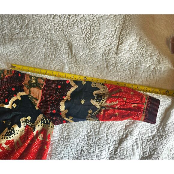 Vintage Boho Chic Camel Print Button-Up Shirt Sz 12 By S.L. Fashions Relaxed Fit - Picture 7 of 12